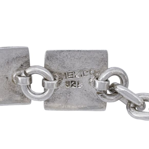 Vintage Mexico Sterling Silver 925 Red Enamel Bracelet 7.5" - Picture 5 of 7